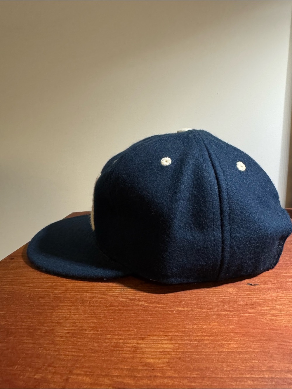 Navy Blue 'LA' Wool Baseball Cap - Picture 2 of 6